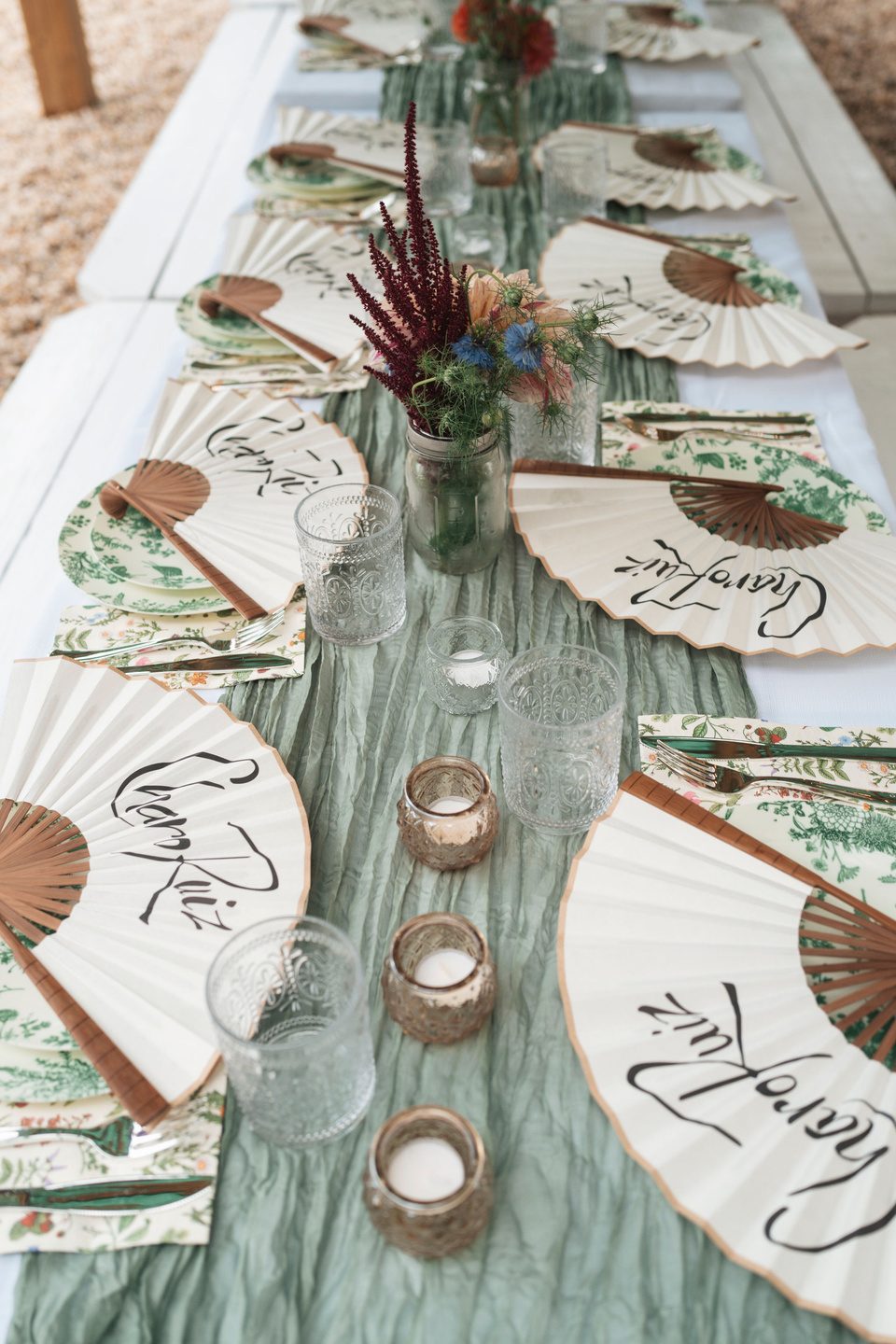 Fans set down the long table