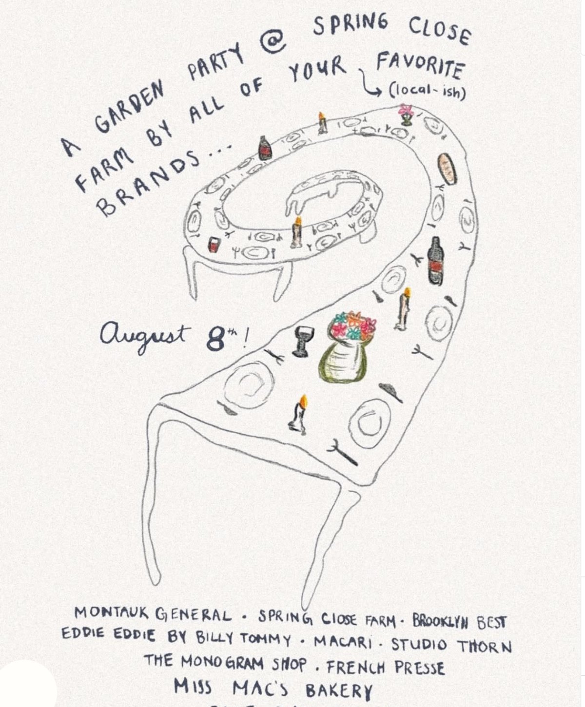 The garden party invitation illustration