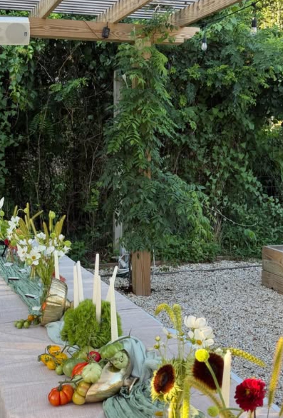 A long lunch under the pergola