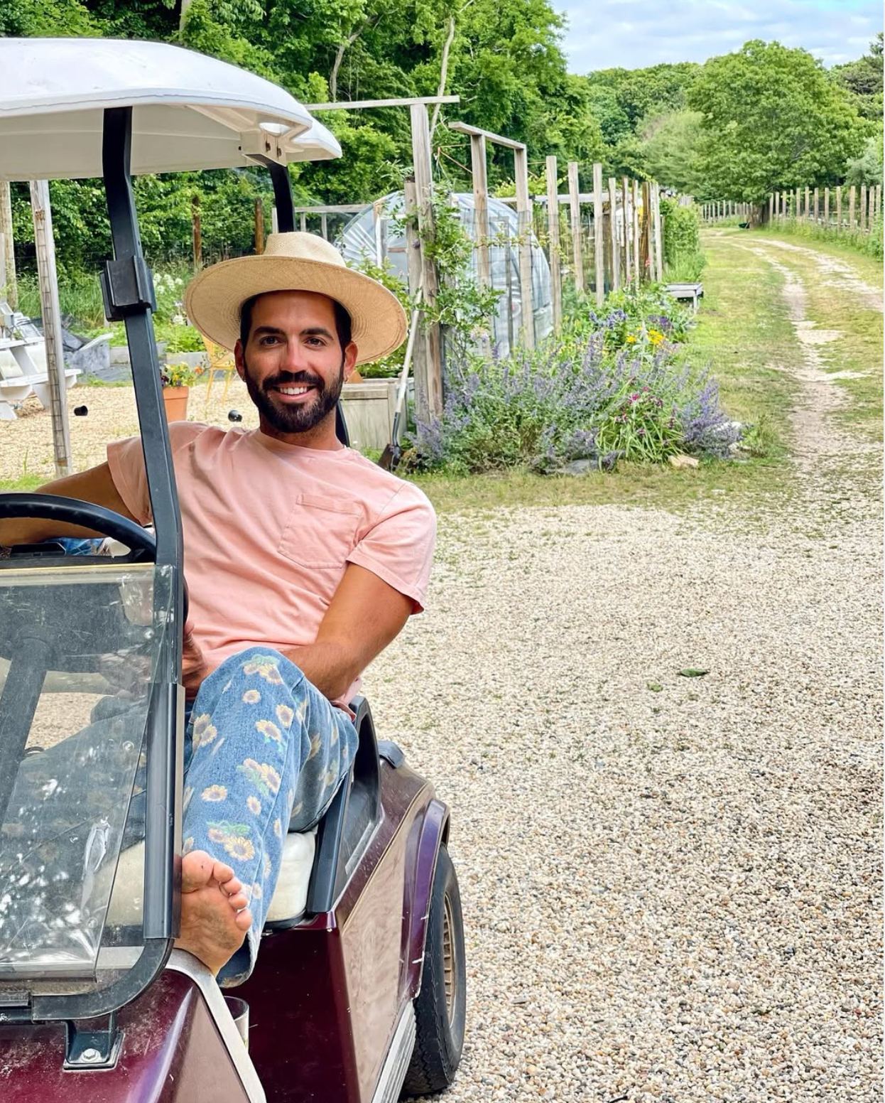 With the farm cart