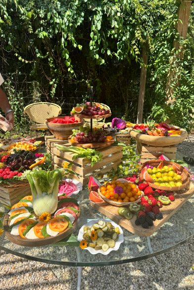 A grazing table at an activation